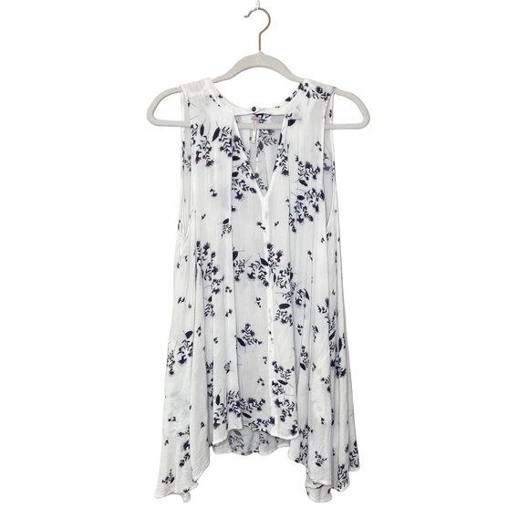 Free People Tree Swing Tank Top Size Small Ivory Sleeveless Mini Dress Floral - Picture 2 of 10